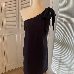 ANTONIO MELANI Blue One Shoulder Ruched Cocktail Dress